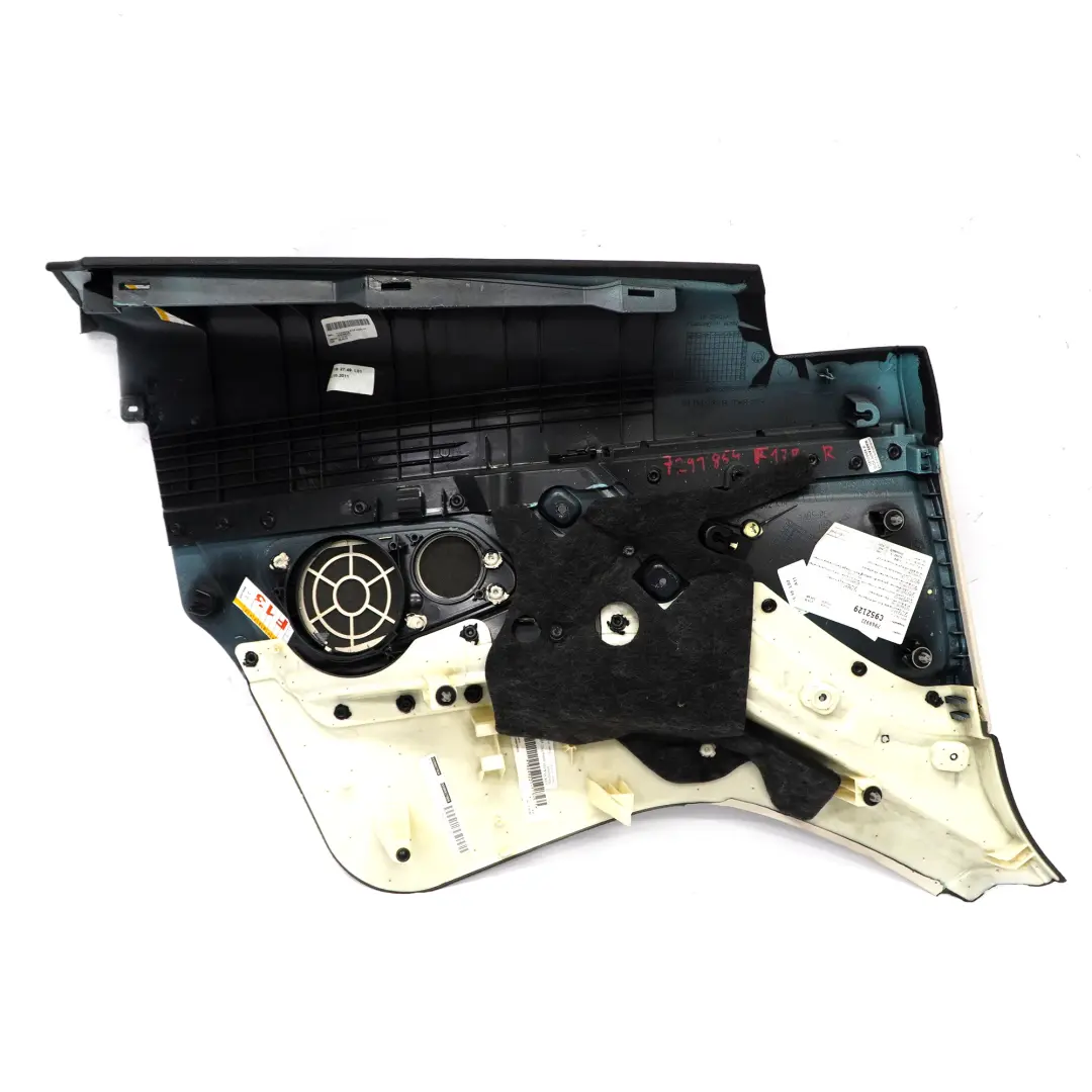 Lateral Trim Panel Rear Right O/S Side Cover Leather Ivory White to BMW F13 with Part number 7291854 BMW F13 Lateral Trim Panel Rear Right O/S Side Cover Leather Ivory White - SKU 7291854 - Part number 7291854