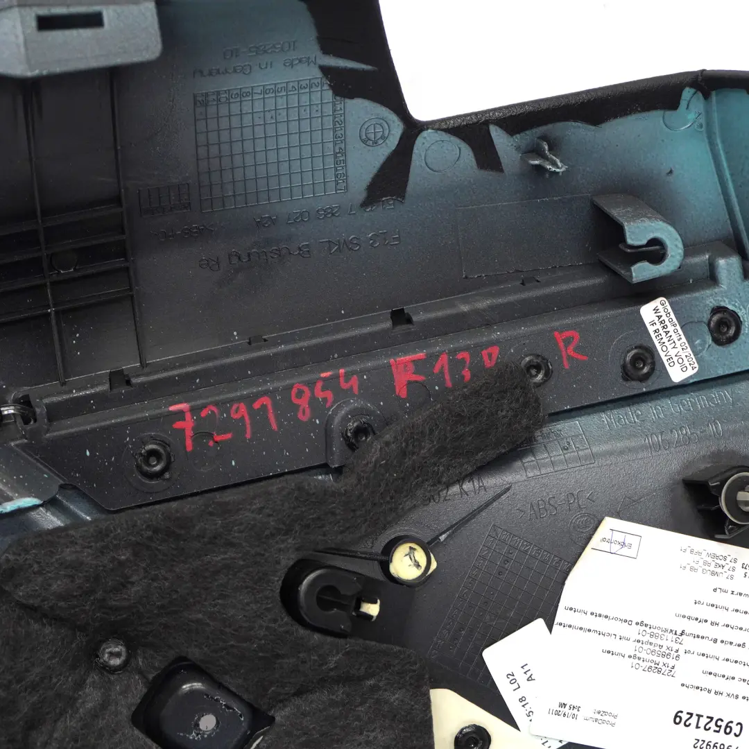 BMW F13 Boczek Prawy Tylny Pokrywa Boczna Biała Skóra - SKU 7291854 - Numer Części 7291854