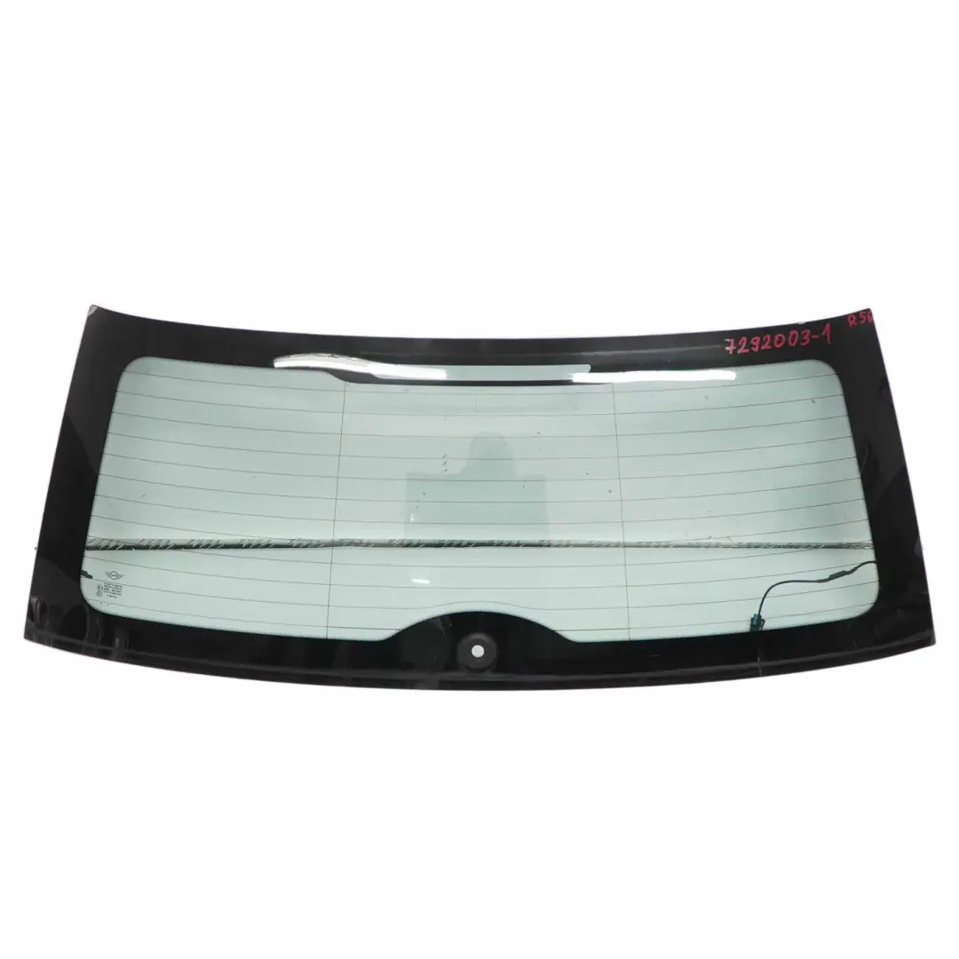 lunotto posteriore vetro verde vetri AS2 per Mini Cooper One R56 con numero di parte 7292003 Mini Cooper One R56 lunotto posteriore vetro verde vetri AS2 - SKU 7292003-1 - Numero di parte 7292003