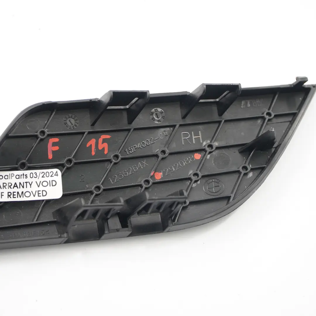  Couvercle de porte BMW X5 F15 X6 F16 Avant Droit Garniture capuchon Noir - SKU 7292088 - Numéro de pièce 7292088