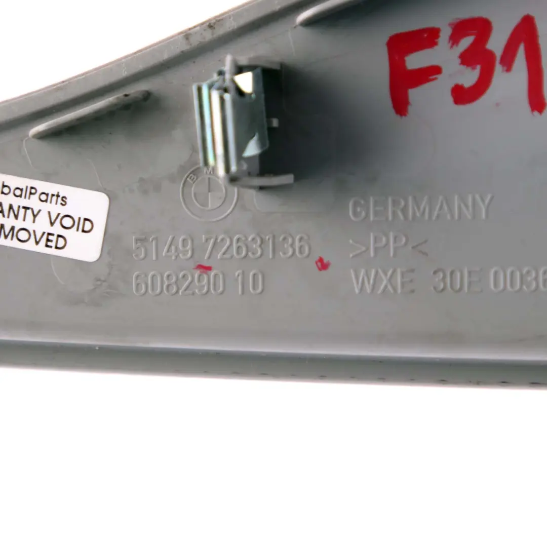 BMW F31 Rear Boot Trunk Wiper Motor Cover Trim Covering Grey 7263136 - SKU 7292739 - Part number 7292739