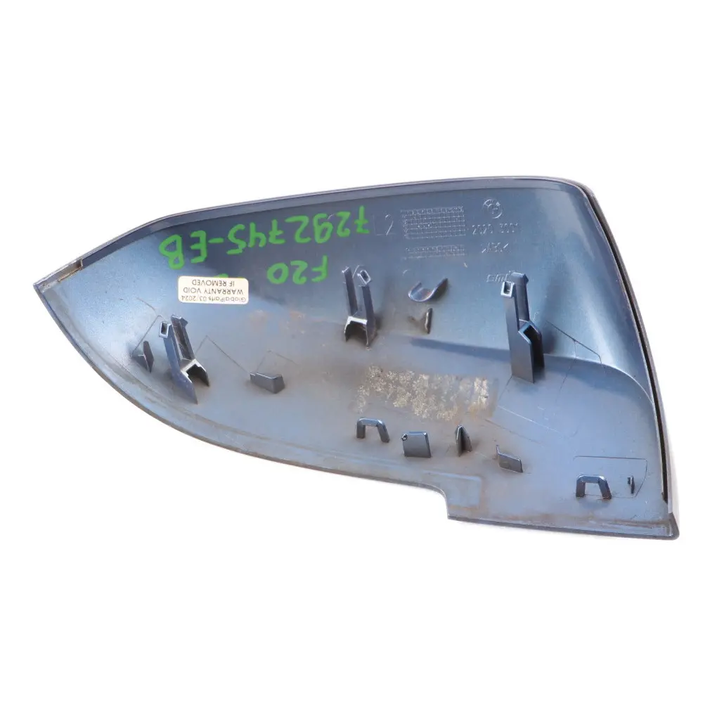 Cache Rétroviseur Aile BMW F20 F30 Capot Porte Gauche Bleu Estoril - B45 pour à propos du numéro de pièce 7292745 Cache Rétroviseur Aile BMW F20 F30 Capot Porte Gauche Bleu Estoril - B45 - SKU 7292745-EB - Numéro de pièce 7292745