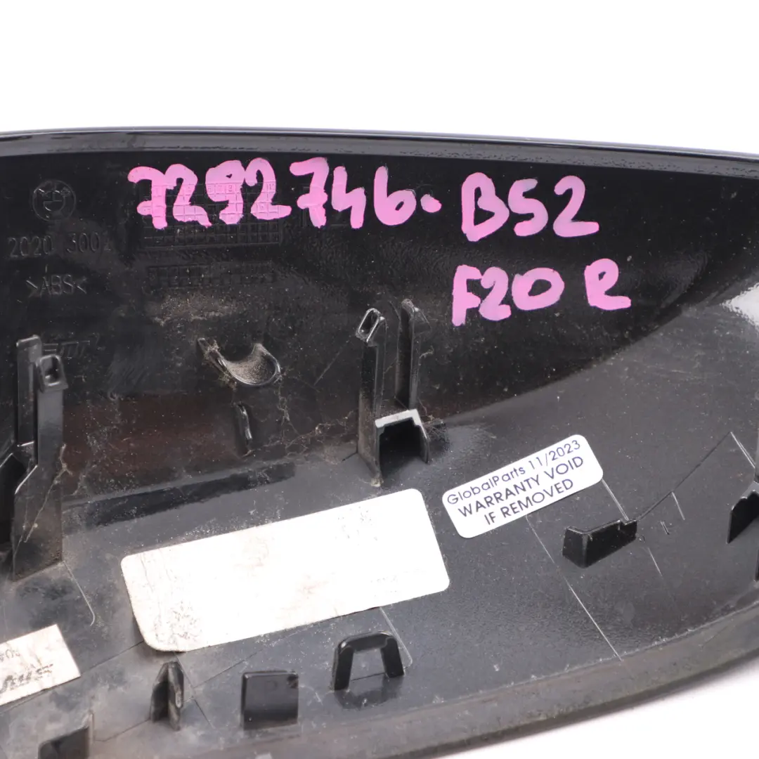 Wing Mirror Cover BMW F20 F21 F30 Cap Casing Right O/S Black Sapphire - 475 to with Part number 7292746 Wing Mirror Cover BMW F20 F21 F30 Cap Casing Right O/S Black Sapphire - 475 - SKU 7292746-BS2 - Part number 7292746