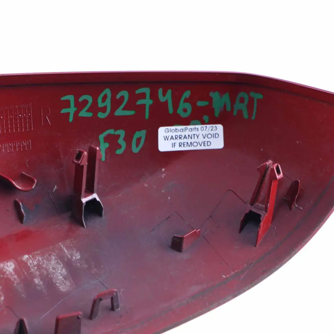  Wing Mirror Cover BMW F20 F30 Cap Casing Right O/S Melbourne Red Metallic - A75 - SKU 7292746-MRT - Part number 7292746