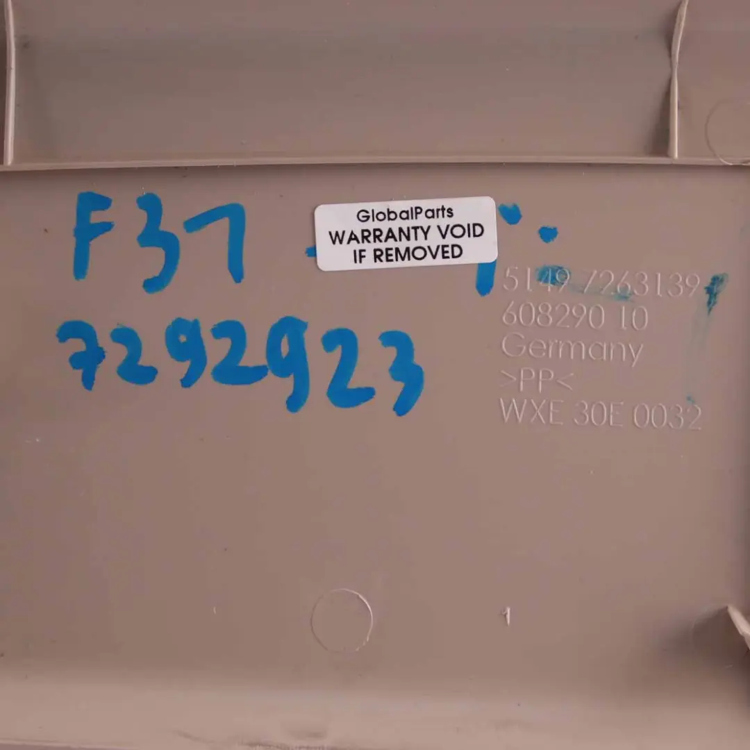 Trunk Trim BMW F31 Touring Boot Lid Top Upper Interior Cover Oyster 7263139 to with Part number 7292923 Trunk Trim BMW F31 Touring Boot Lid Top Upper Interior Cover Oyster 7263139 - SKU 7292923 - Part number 7292923