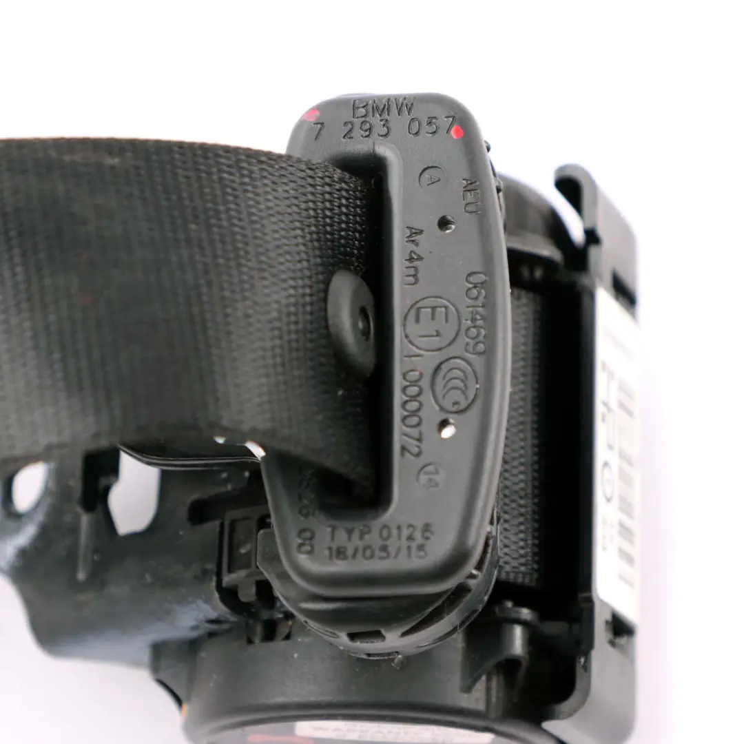 BMW F33 F83 M4 asiento trasero derecho cinturón seguridad superior Negro - SKU 7293057 - Número de pieza 7293057