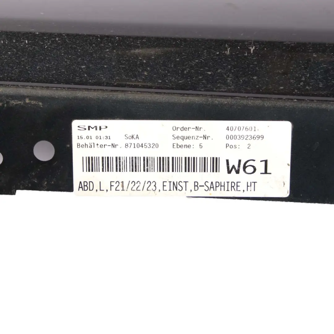 £BMW 1 2 F21 F22 F23 Sill Strip Side Skirt Left N/S Black Sapphire Metallic 475 to with Part number 7293543 £BMW 1 2 F21 F22 F23 Sill Strip Side Skirt Left N/S Black Sapphire Metallic 475 - SKU 7293543-BS - Part number 7293543