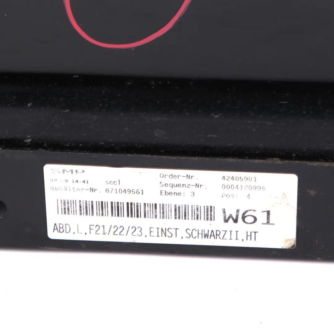 BMW F21 F22 F23 Sill Strip Side Skirt Left N/S Schwarz 2 Black - 668 - SKU 7293543-SCH - Part number 7293543