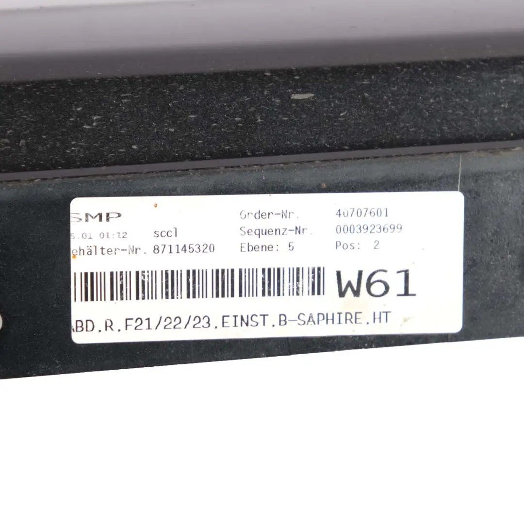 BMW 1 2 F21 F22 F23 Sill Strip Side Skirt Right O/S Black Sapphire - 475 - SKU 7293544-BS - Part number 7293544