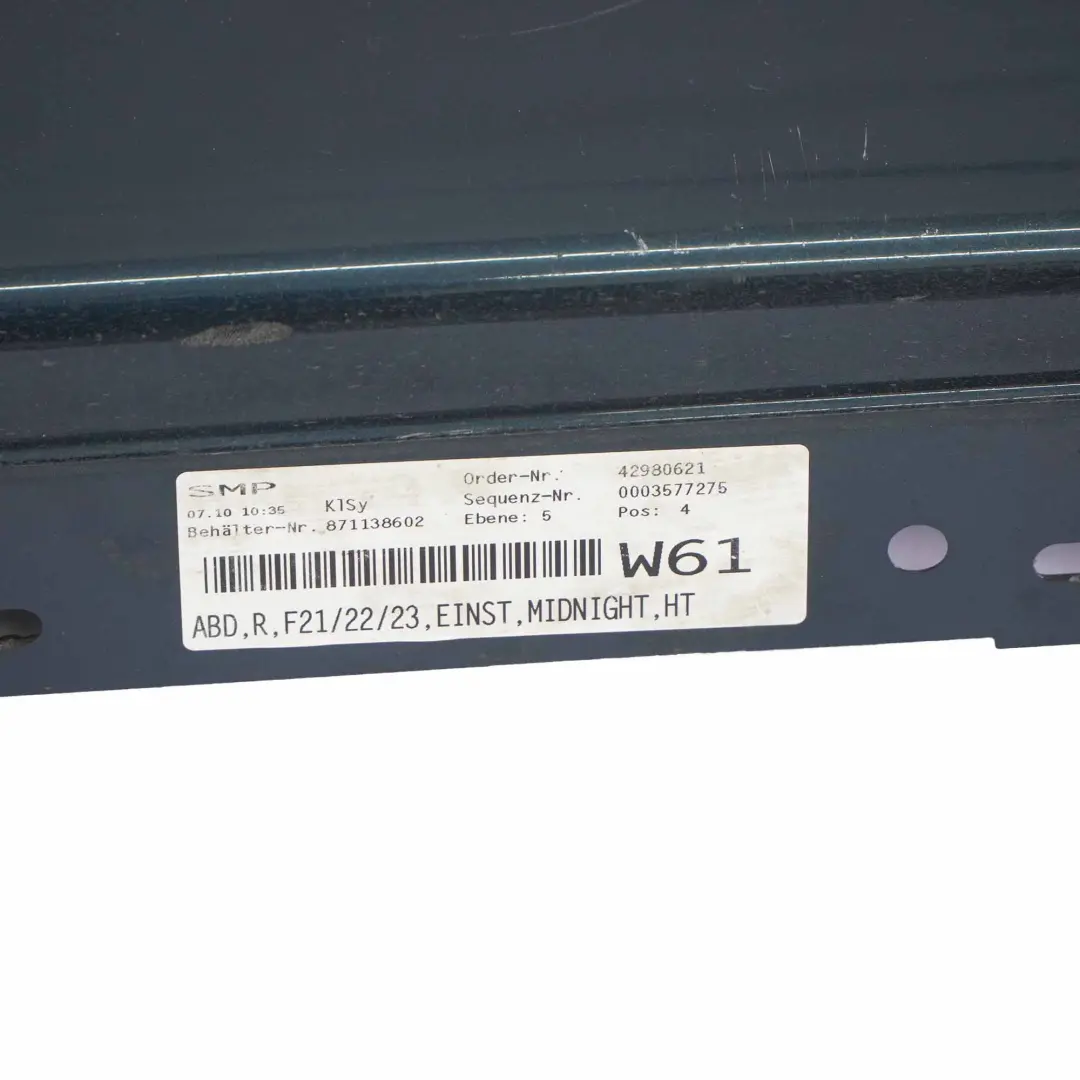  Gonna laterale BMW F21 F22 Striscia davanzale destra Blu notte metallizzato B38 - SKU 7293544-MBM - Numero di parte 7293544