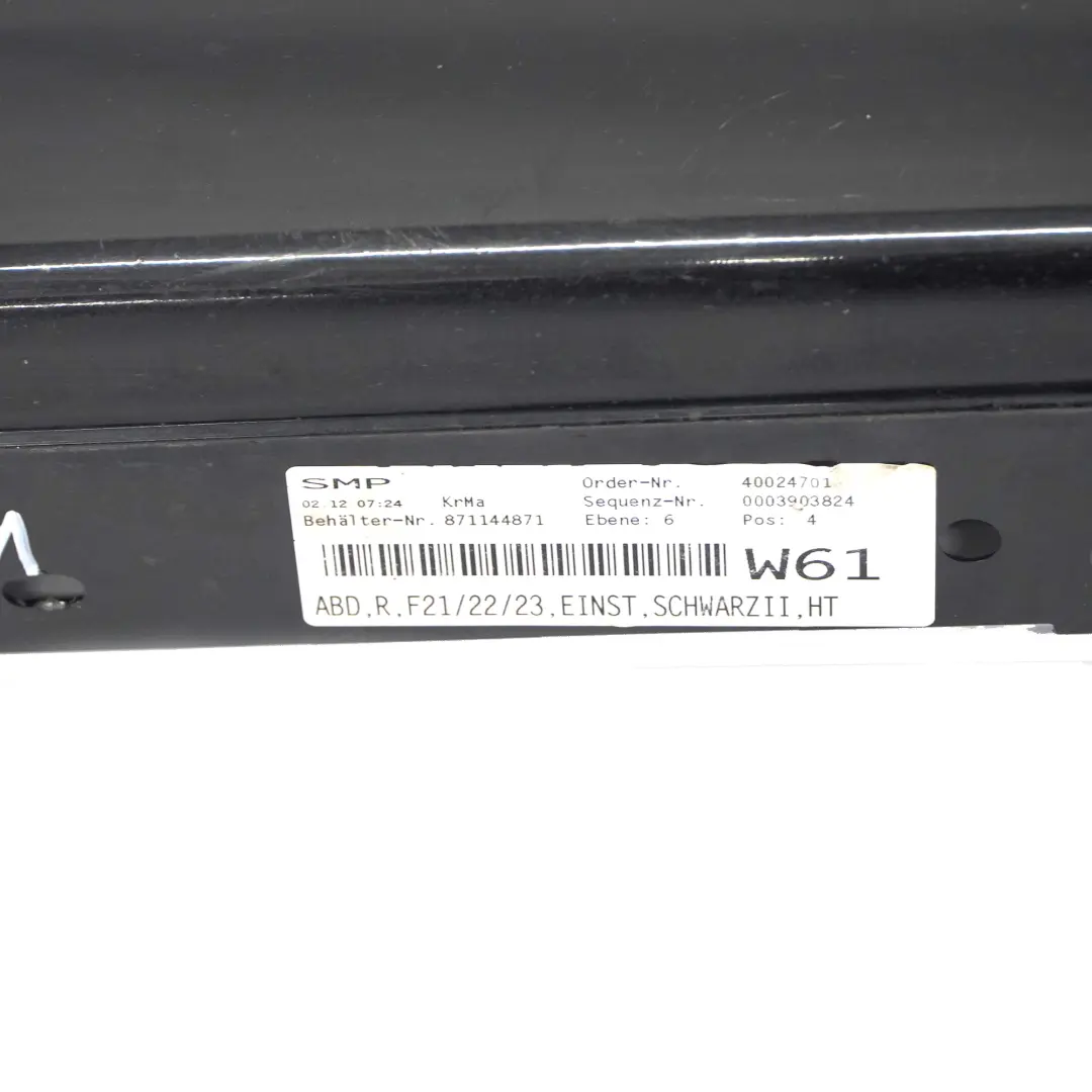 Seitenschwellerleiste Rechts Schwarz 2 - 668 für BMW F21 F22 mit Teilenummer 7293544 BMW F21 F22 Seitenschwellerleiste Rechts Schwarz 2 - 668 - SKU 7293544-SCH1 - Teilenummer 7293544