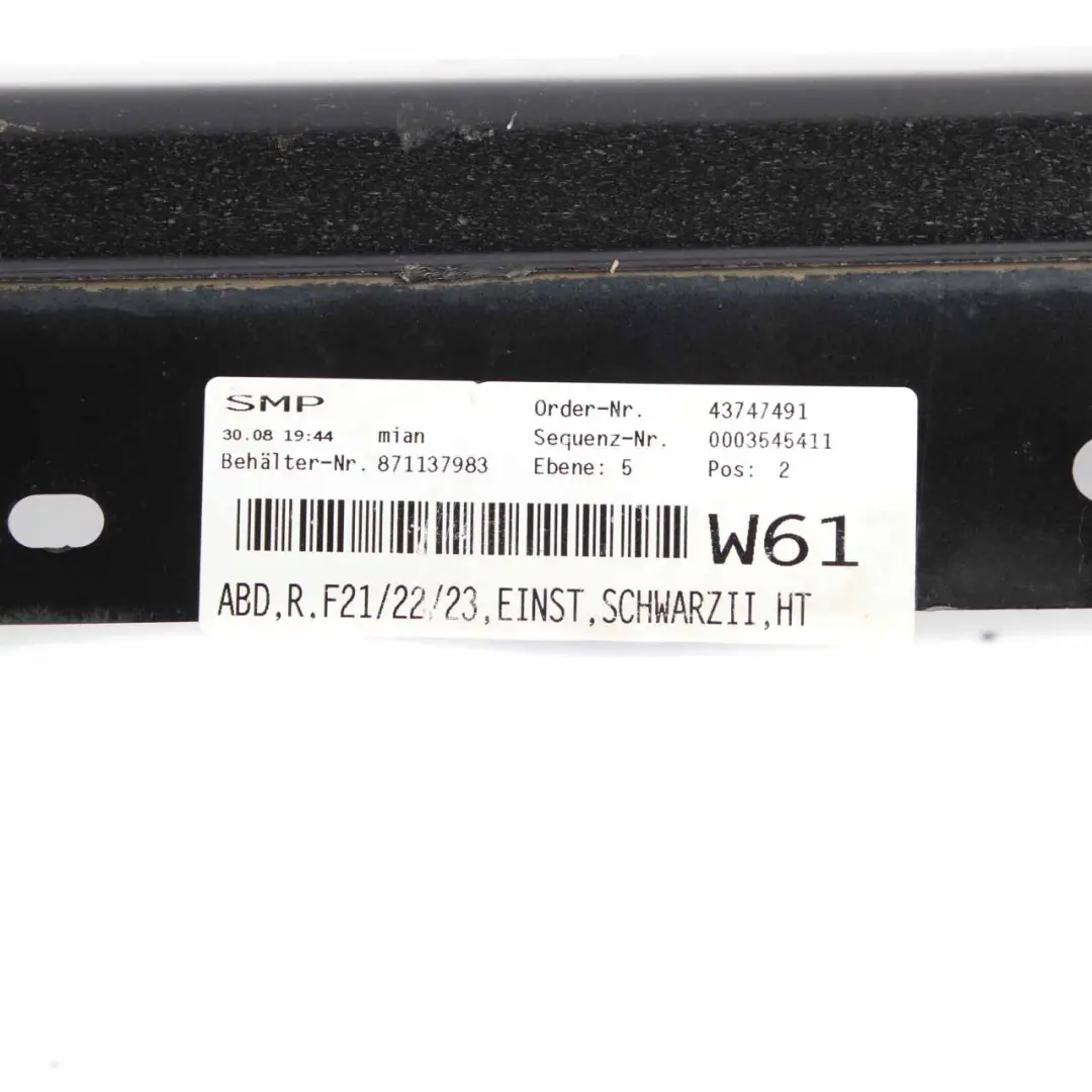 Side Skirt BMW F21 F22 F23 Sill Strip Trim Right O/S Schwarz 2 Black - 668 to with Part number 7293544 Side Skirt BMW F21 F22 F23 Sill Strip Trim Right O/S Schwarz 2 Black - 668 - SKU 7293544-SCH2 - Part number 7293544