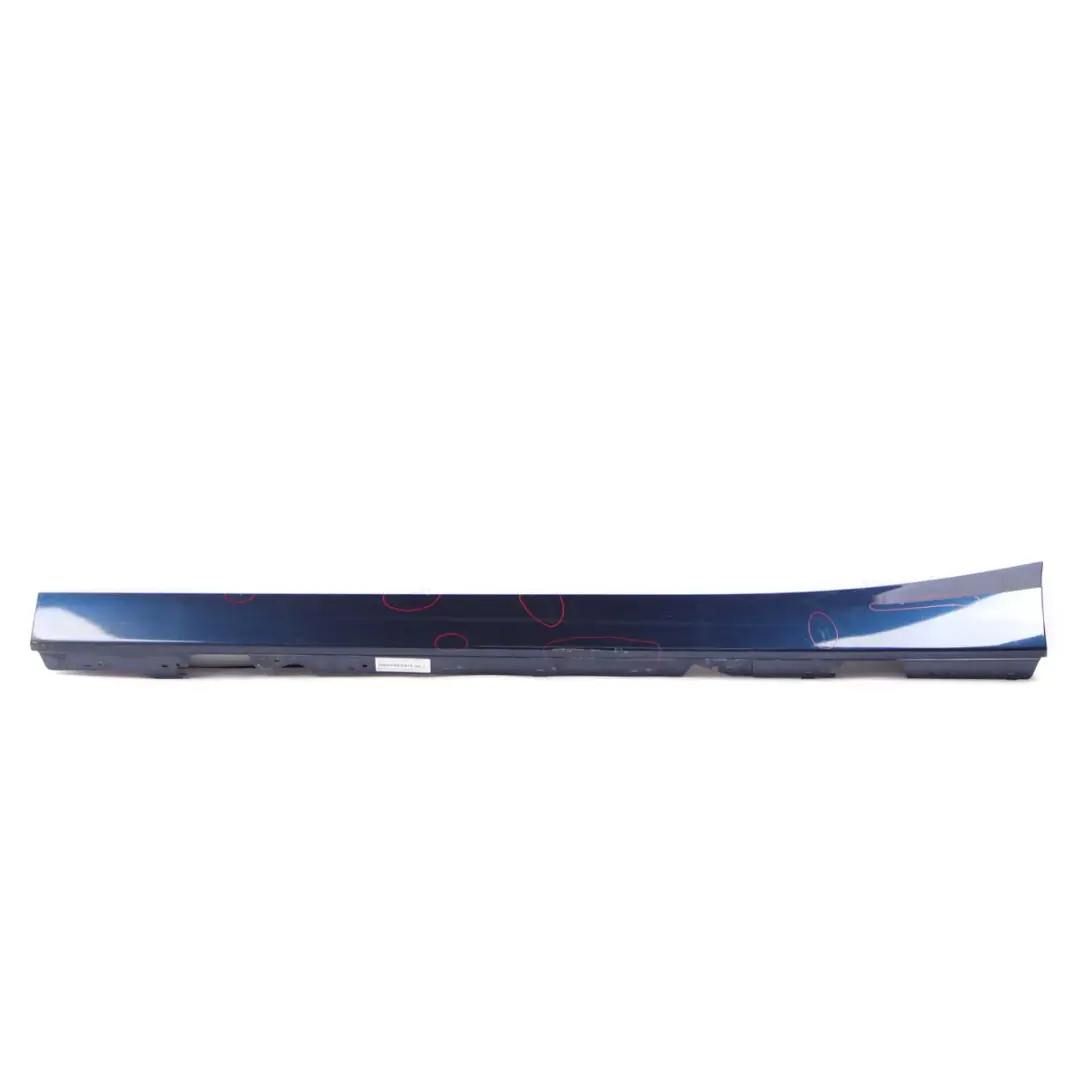 Sill Strip Side Skirt Left N/S Tiefseeblau Deep Sea Blue - A76 to BMW 1 F20 with Part number 7293553 BMW 1 F20 Sill Strip Side Skirt Left N/S Tiefseeblau Deep Sea Blue - A76 - SKU 7293553-DSB - Part number 7293553