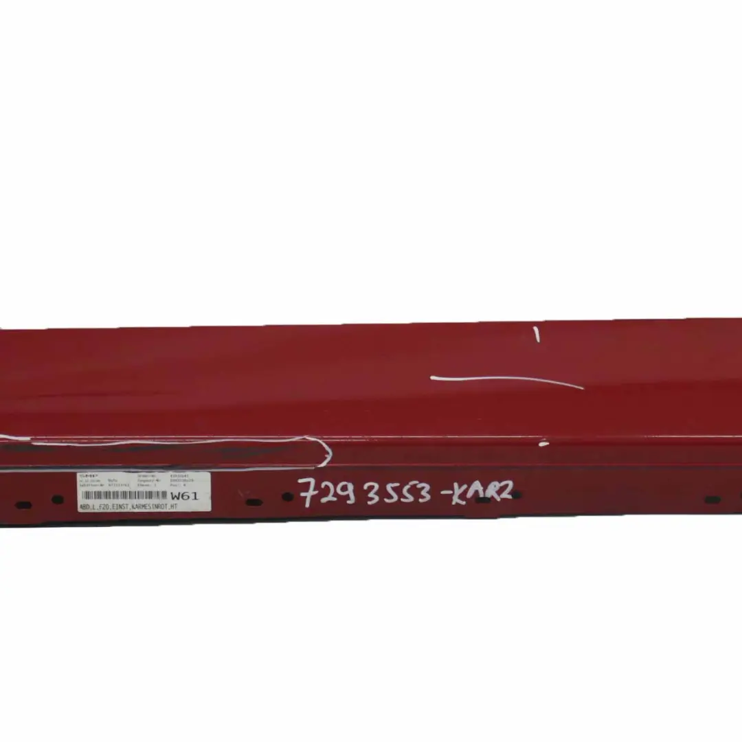 Gonna laterale a sinistra Karmesinrot Rosso Cremisi - A61 per BMW F20 con numero di parte 7293553 BMW F20 Gonna laterale a sinistra Karmesinrot Rosso Cremisi - A61 - SKU 7293553-KAR2 - Numero di parte 7293553