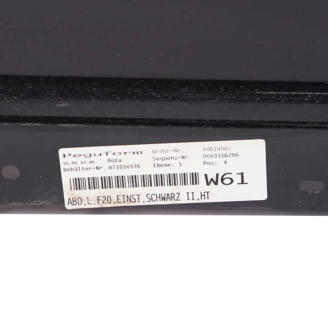 BMW 1 F20 Sill Strip Side Skirt Left N/S Schwarz 2 Black - 668 - SKU 7293553-SCH - Part number 7293553