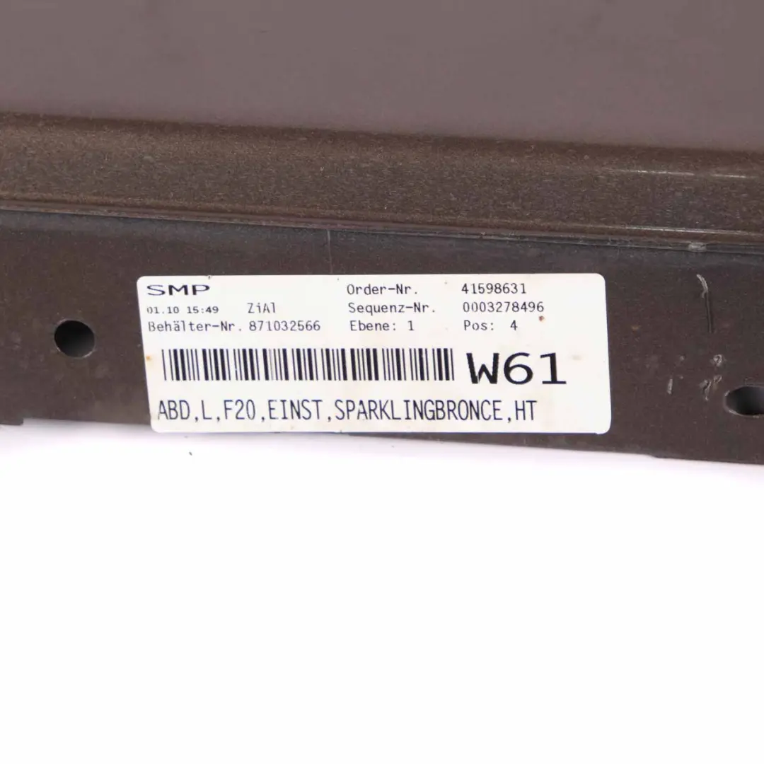 BMW F20 Side Skirt Door Sill Strip Cover Left N/S Sparkling Bronze Metallic B06 - SKU 7293553-SPB - Part number 7293553