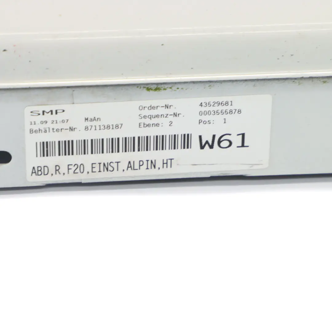 BMW F20 Sill Strip Side Skirt Right O/S Panel Alpinweiss Alpine White - 300 - SKU 7293554-AW4 - Part number 7293554