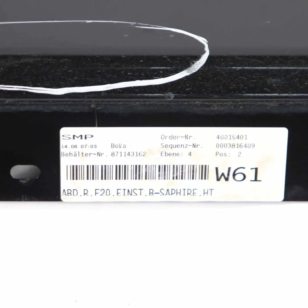 BMW F20 Side Skirt Sill Strip Side Skirt Right O/S Black Sapphire Metallic - 475 - SKU 7293554-BS1 - Part number 7293554