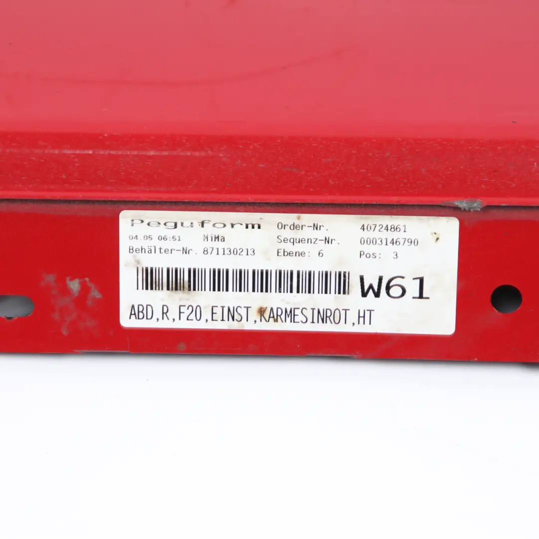 BMW F20 Sill Strip Side Skirt Right O/S Karmesinrot Crimson Red - A61 - SKU 7293554-KAR - Part number 7293554