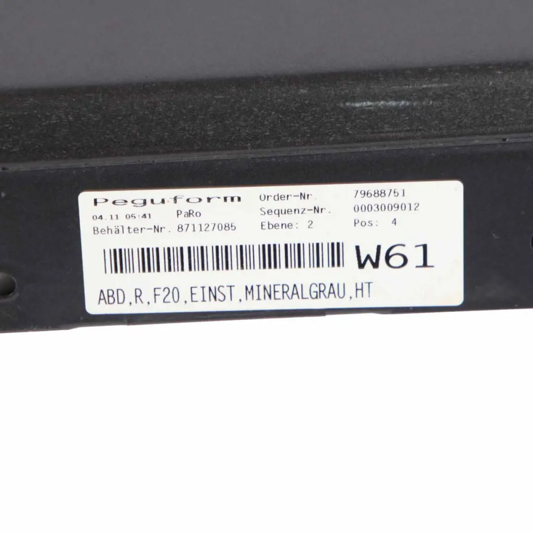 BMW F20 Sill Strip Side Skirt Right O/S Mineral Grau Grey Metallic - B39 - SKU 7293554-MG4 - Part number 7293554
