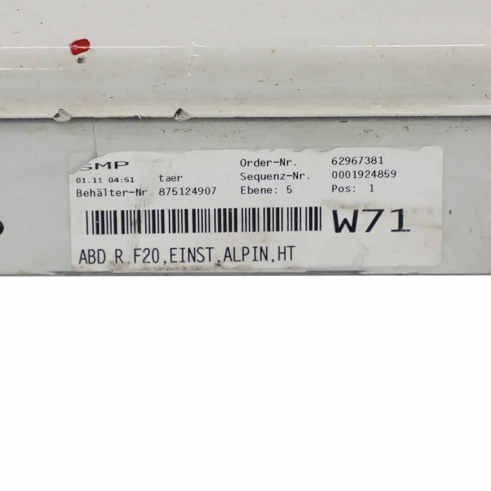 BMW F20 Striscia davanzale Gonna laterale destra Mineralweiss Mineral White A96 - SKU 7293554-MW2 - Numero di parte 7293554