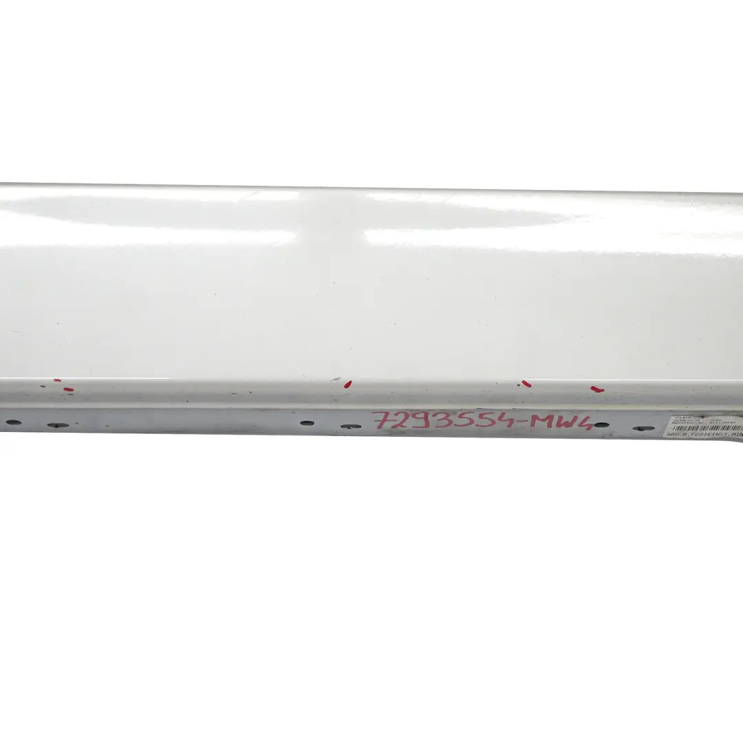 BMW F20 Sill Strip Side Skirt Right O/S Mineralweiss Mineral White - A96 - SKU 7293554-MW4 - Part number 7293554