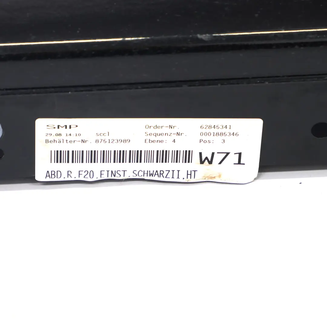 Side Skirt Sill Strip Right O/S Panel Schwarz 2 Black - 668 to BMW F20 with Part number 7293554 BMW F20 Side Skirt Sill Strip Right O/S Panel Schwarz 2 Black - 668 - SKU 7293554-SCH5 - Part number 7293554