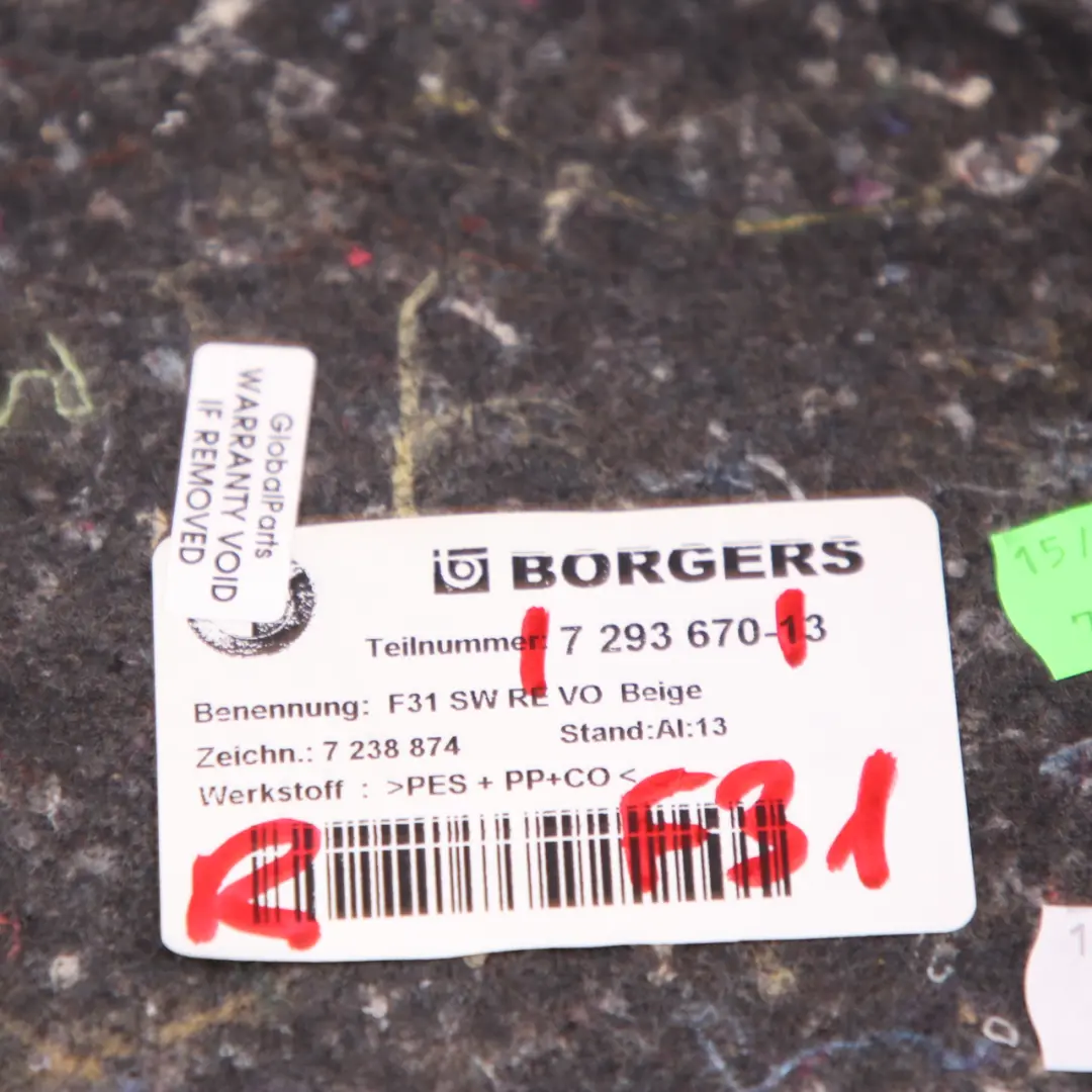 BMW F31 Kombi Boczek Tapicerka Bagażnika Prawy Tył - SKU 7293670 - Numer Części 7293670