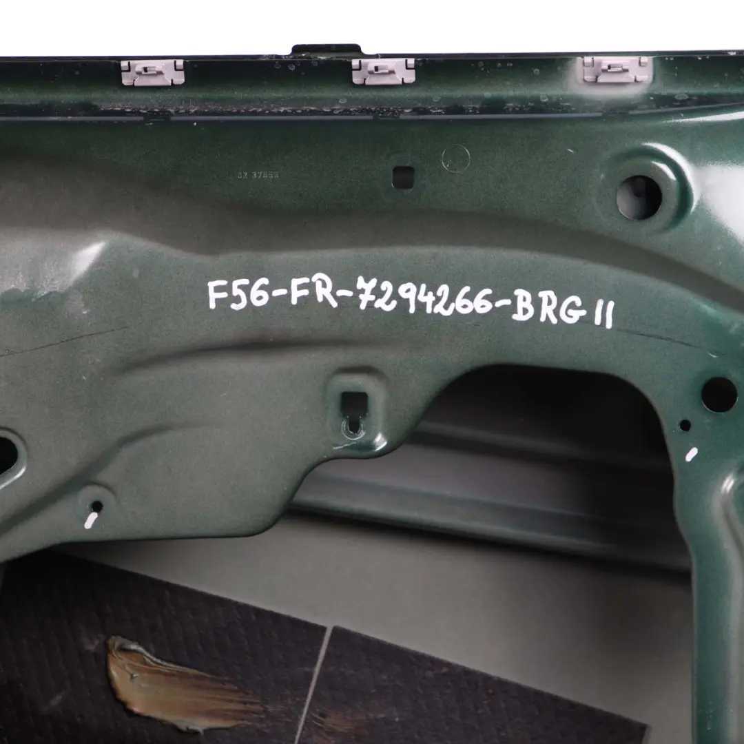 Door Front Right O/S British Racing Green II Metallic - B22 to Mini Cooper F56 F57 with Part number 7294266 Mini Cooper F56 F57 Door Front Right O/S British Racing Green II Metallic - B22 - SKU 7294266-BRGII - Part number 7294266