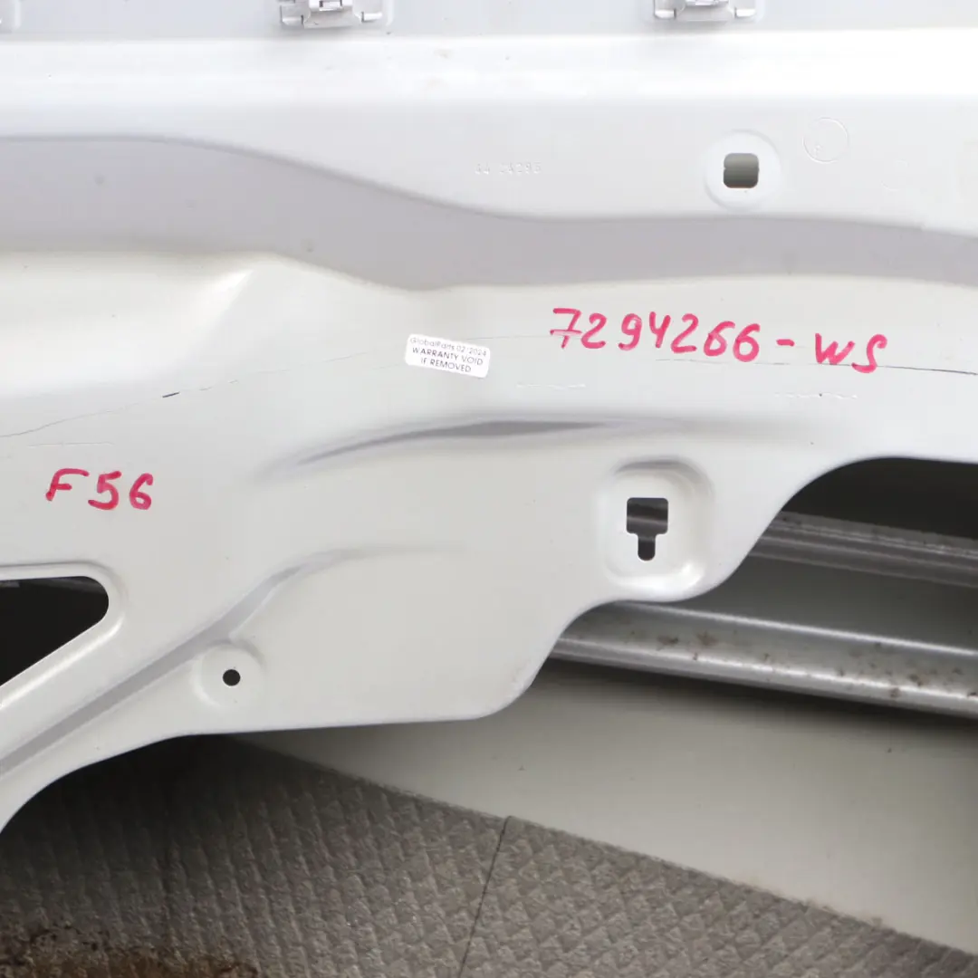 Door Front Right O/S Panel White Silver Metallic - A62 to Mini F56 F57 with Part number 7294266 Mini F56 F57 Door Front Right O/S Panel White Silver Metallic - A62 - SKU 7294266-WS - Part number 7294266