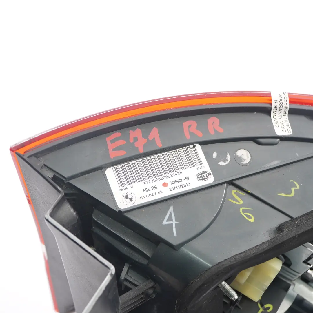 Fanale posteriore Pannello laterale Fanale posteriore destro per BMW X6 E71 con numero di parte 7295002 BMW X6 E71 Fanale posteriore Pannello laterale Fanale posteriore destro - SKU 7295002 - Numero di parte 7295002