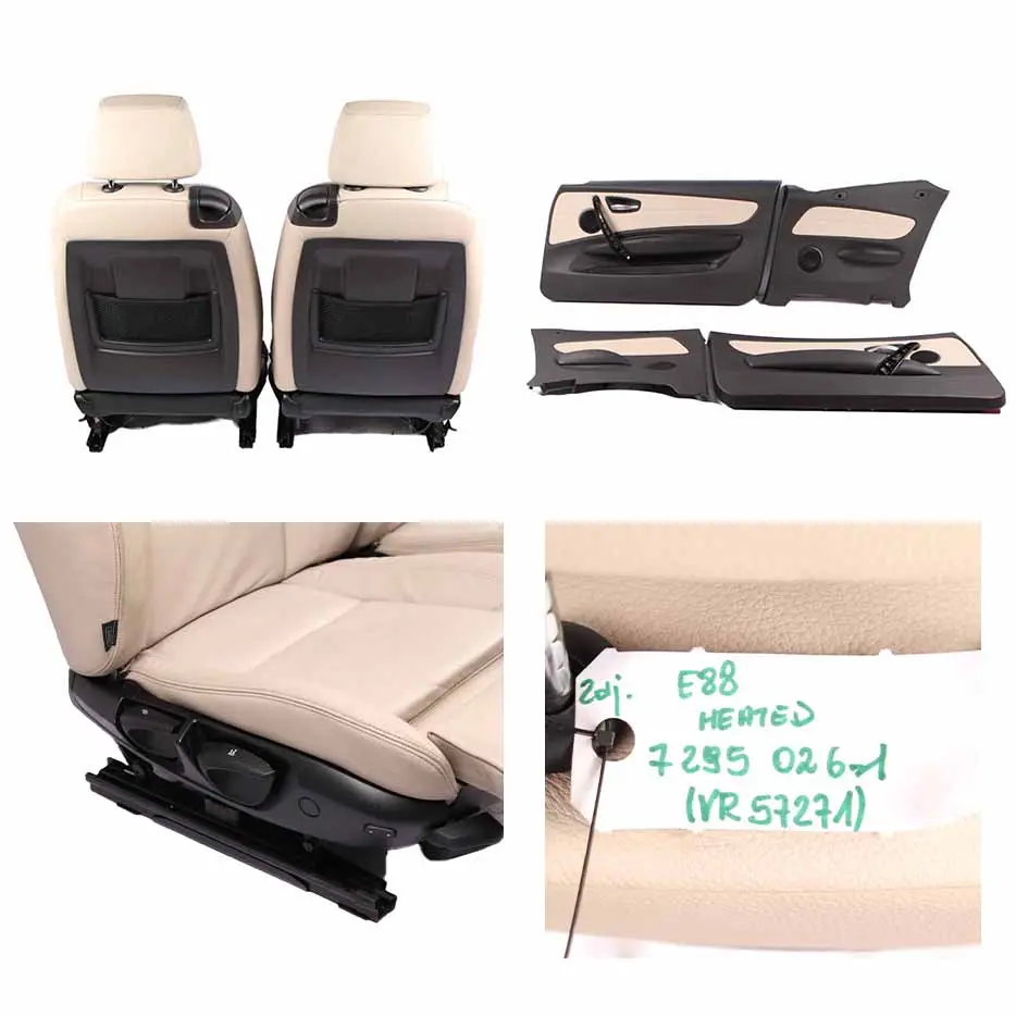 Leather Seats BMW E88 M Sport Boston Oyster Interior Front Rear Seat Door Cards to with Part number 7295026 Leather Seats BMW E88 M Sport Boston Oyster Interior Front Rear Seat Door Cards - SKU 7295026-1 - Part number 7295026