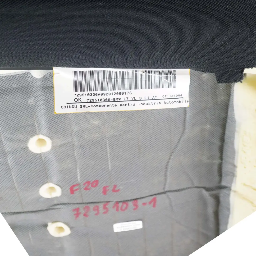 BMW F20 F30 Sedile Frontale SX Resto Riferimento Antracite - SKU 7295103-1 - Numero di parte 7295103