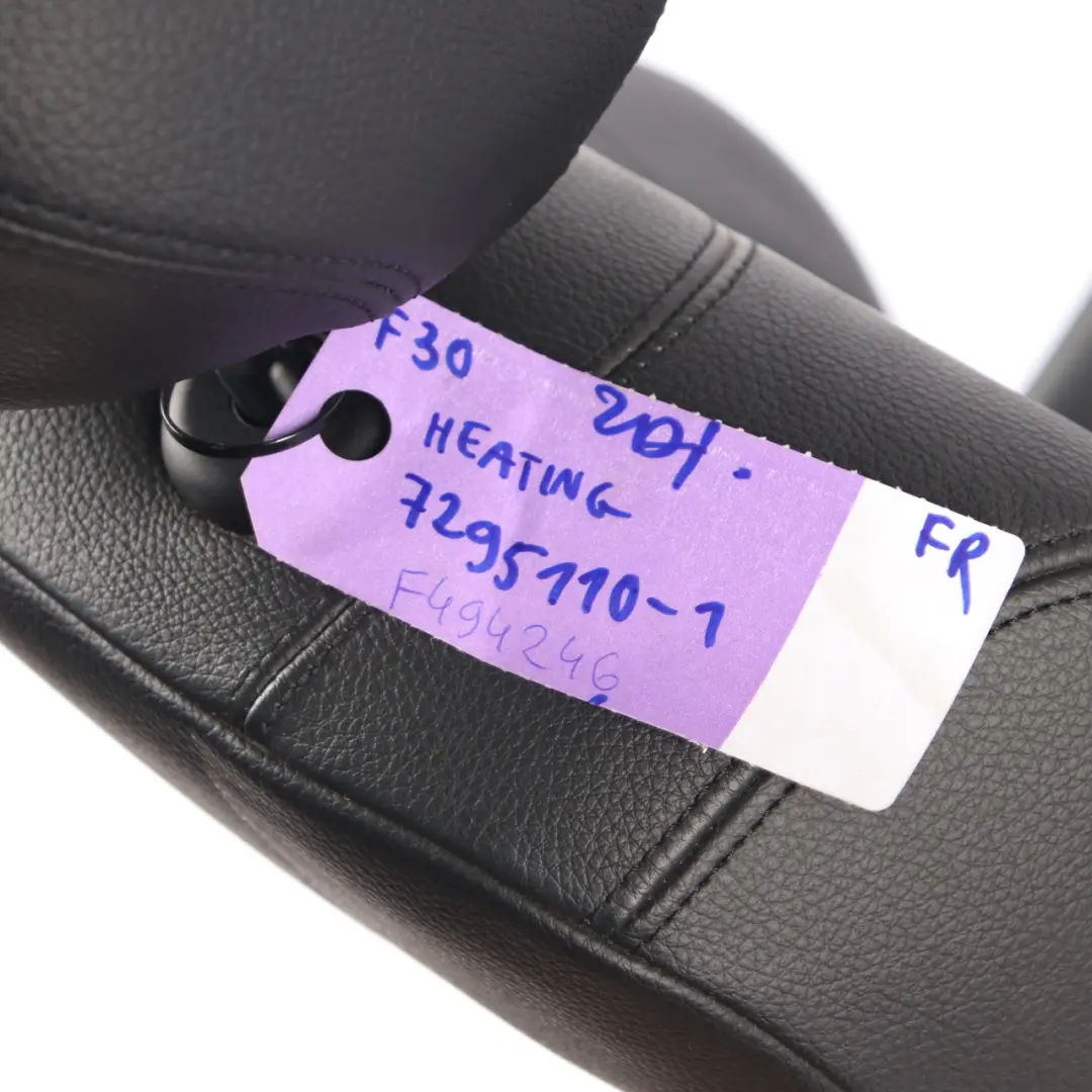 Front Seat BMW F30 F31 Heated Black Leather Dakota Right O/S Driver's Side to with Part number 7295110 Front Seat BMW F30 F31 Heated Black Leather Dakota Right O/S Driver's Side - SKU 7295110-3 - Part number 7295110
