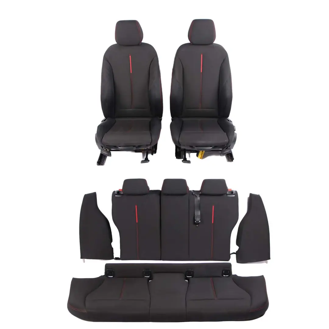 BMW F20 Sport Cloth Fabric Interior Seats Front Rear Seat Anthracite Red Threads - SKU 7295119-1 - Part number 7295119