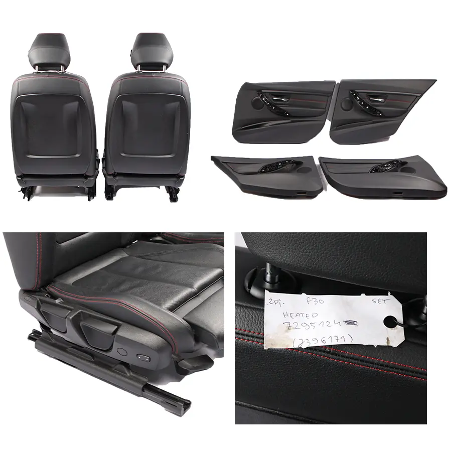 Seats M Sport Heated Black Leather Interior Set Seat with Door Cards to BMW F30 with Part number 7295124 BMW F30 Seats M Sport Heated Black Leather Interior Set Seat with Door Cards - SKU 7295124-2 - Part number 7295124
