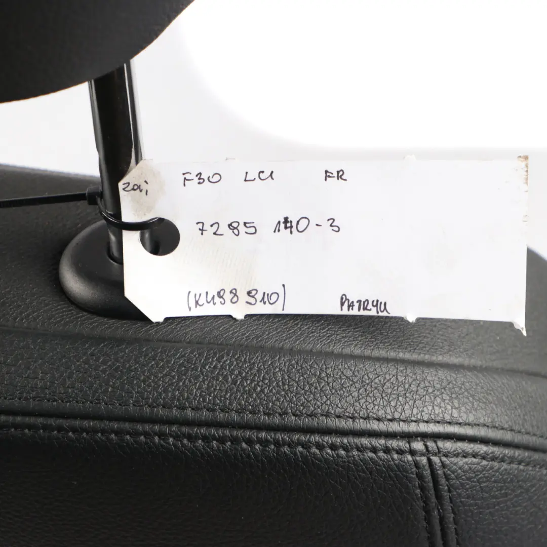  Siège Avant BMW F30 F31 Sport Cuir Noir Dakota Avant Droit - SKU 7295140-3 - Numéro de pièce 7295140