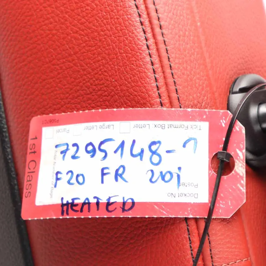  Front Seat BMW F20 M Sport Heated Right O/S Leather Dakota Korall Rot Red - SKU 7295148-2 - Part number 7295148