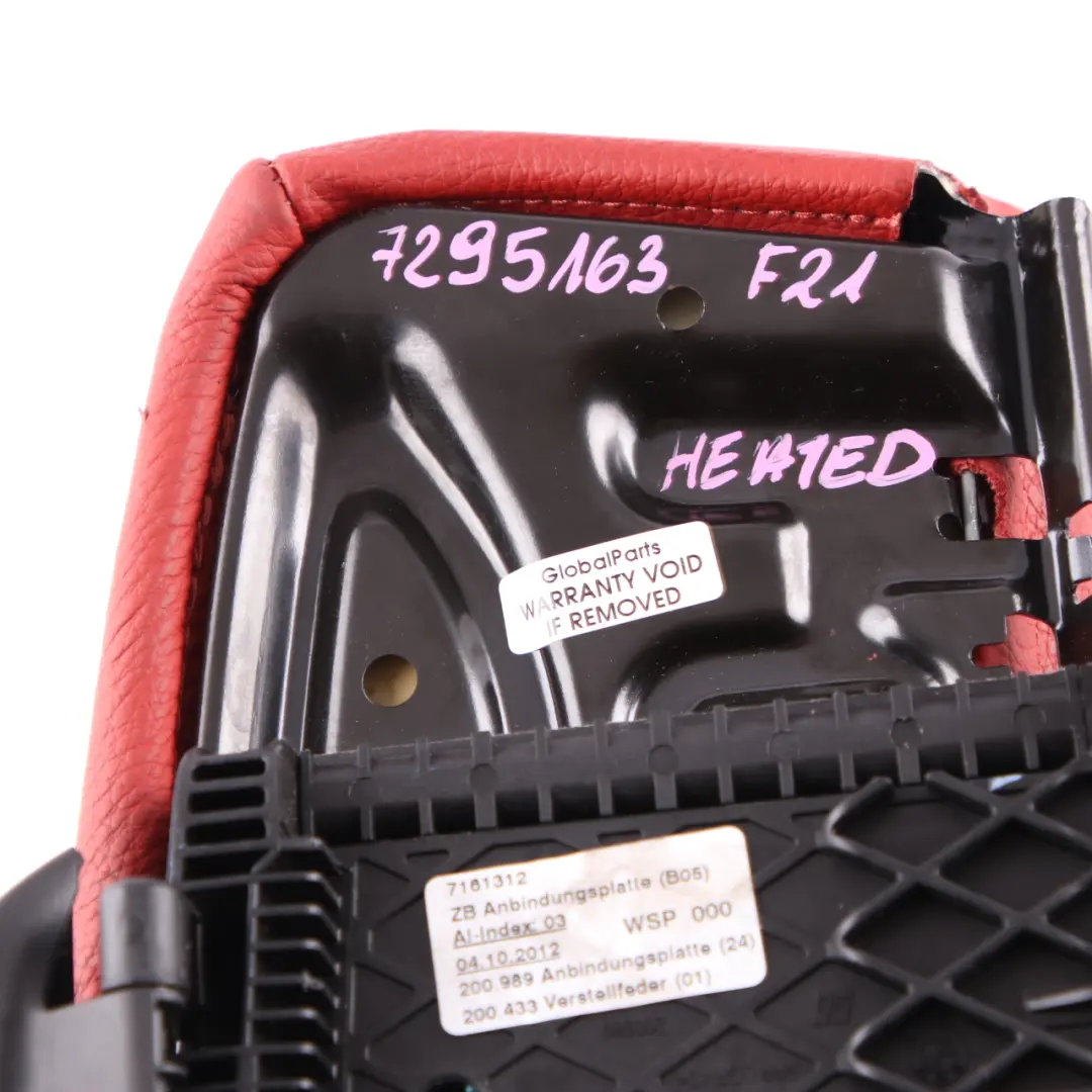  Sostegno per le cosce BMW F20 F30 anteriore riscaldato in pelle Rosso Corallo - SKU 7295163 - Numero di parte 7295163