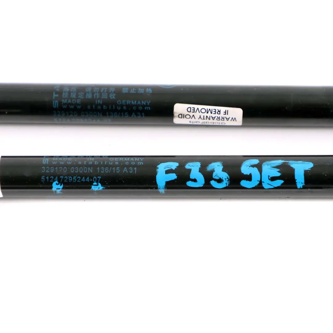 Trunk Lid Tailgate Gas Presurizado Spring Set para BMW F33 F83 M4 Convertible con número de pieza 7295244 BMW F33 F83 M4 Convertible Trunk Lid Tailgate Gas Presurizado Spring Set - SKU 7295244 - Número de pieza 7295244