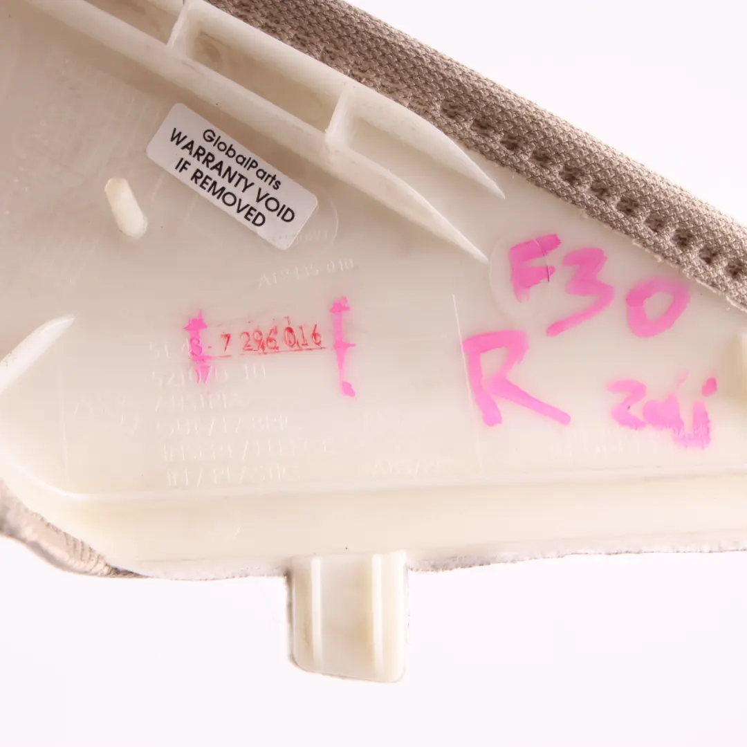 Column A Pillar Trim Panel Right O/S Oyster 7296016 to BMW F30 F80 M3 Cover with Part number 7296022 BMW F30 F80 M3 Cover Column A Pillar Trim Panel Right O/S Oyster 7296016 - SKU 7296022 - Part number 7296022