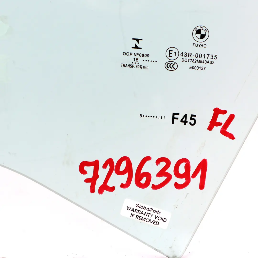 BMW 2 Series F45 Active Tourer Front Left N/S Door Window Glass AS2 - SKU 7296391 - Part number 7296391