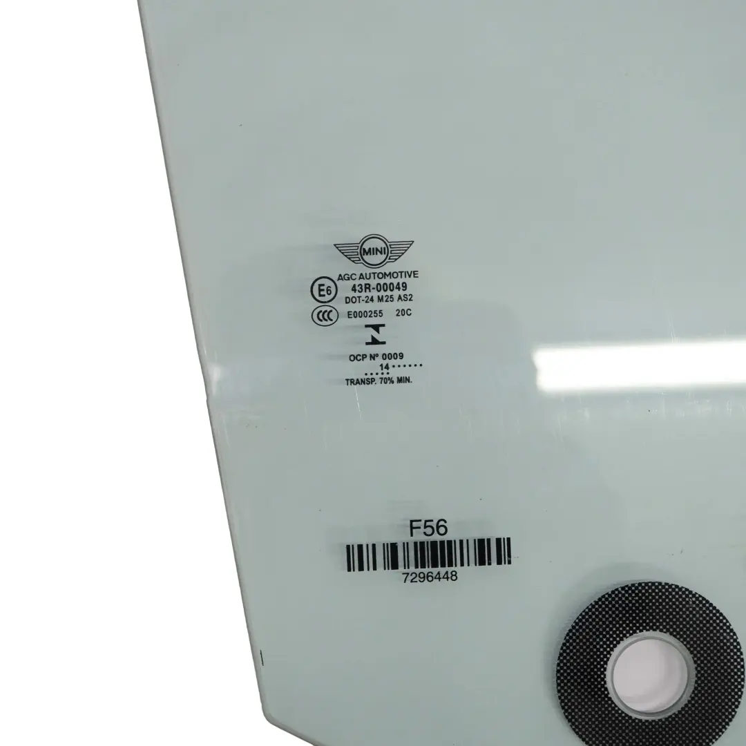 Mini Cooper One F56 Finestrino Laterale Verde Porta Destra AS2 - SKU 7296448 - Numero di parte 7296448