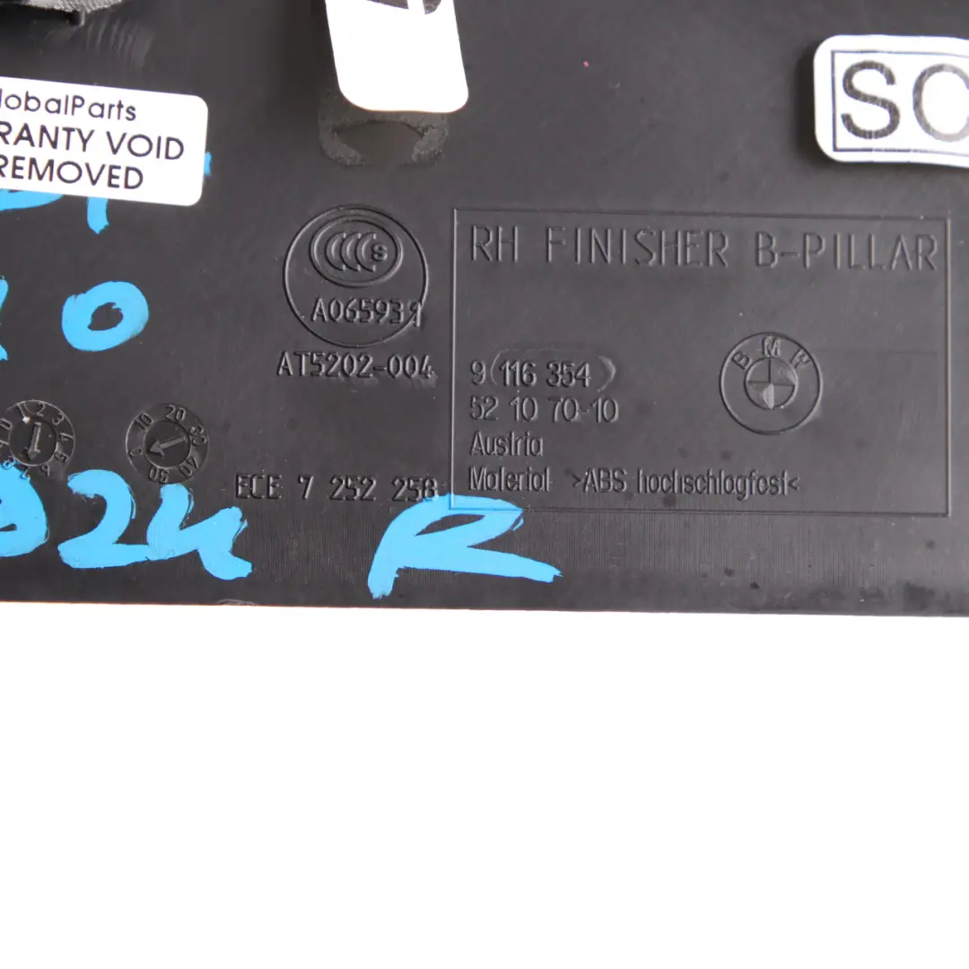 BMW F10 F11 Osłona Słupka Prawa Czarna 9116354 - SKU 7297924 - Numer Części 7297924