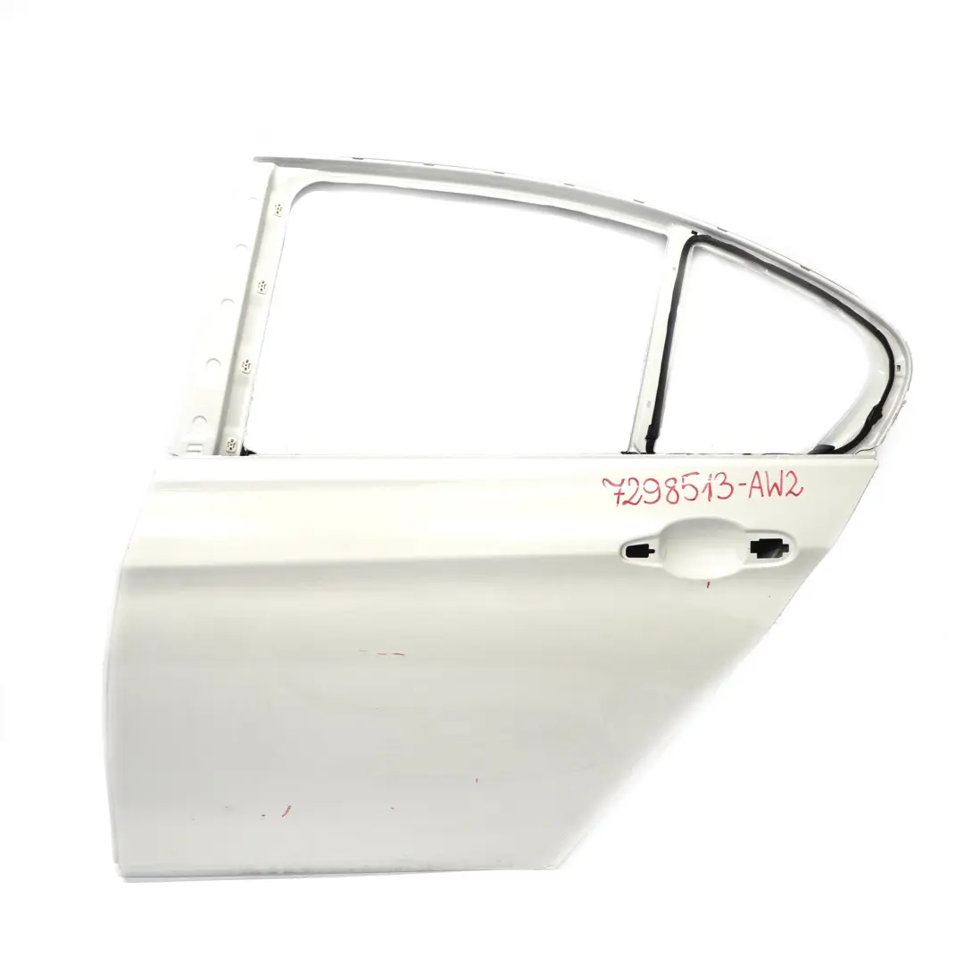 Left Door N/S Alpinweiss Alpine White 3 - 300 to BMW F30 Rear with Part number 7298513 BMW F30 Rear Left Door N/S Alpinweiss Alpine White 3 - 300 - SKU 7298513-AW2 - Part number 7298513