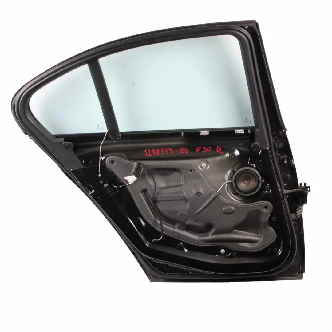 Left Door N/S Saloon Black Sapphire Metallic - 475 to BMW F30 Rear with Part number 7298513 BMW F30 Rear Left Door N/S Saloon Black Sapphire Metallic - 475 - SKU 7298513-BS1 - Part number 7298513
