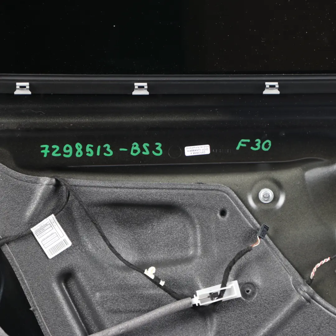 Left Door N/S Saloon Black Sapphire Metallic - 475 to BMW F30 Rear with Part number 7298513 BMW F30 Rear Left Door N/S Saloon Black Sapphire Metallic - 475 - SKU 7298513-BS3 - Part number 7298513