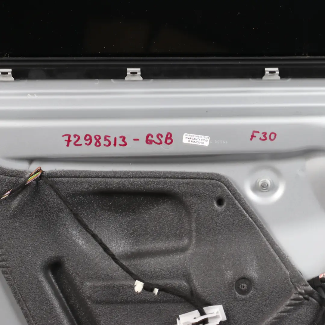 Left Door N/S Glacier Silver Metallic - A83 to BMW F30 Saloon Rear with Part number 7298513 BMW F30 Saloon Rear Left Door N/S Glacier Silver Metallic - A83 - SKU 7298513-GSB - Part number 7298513