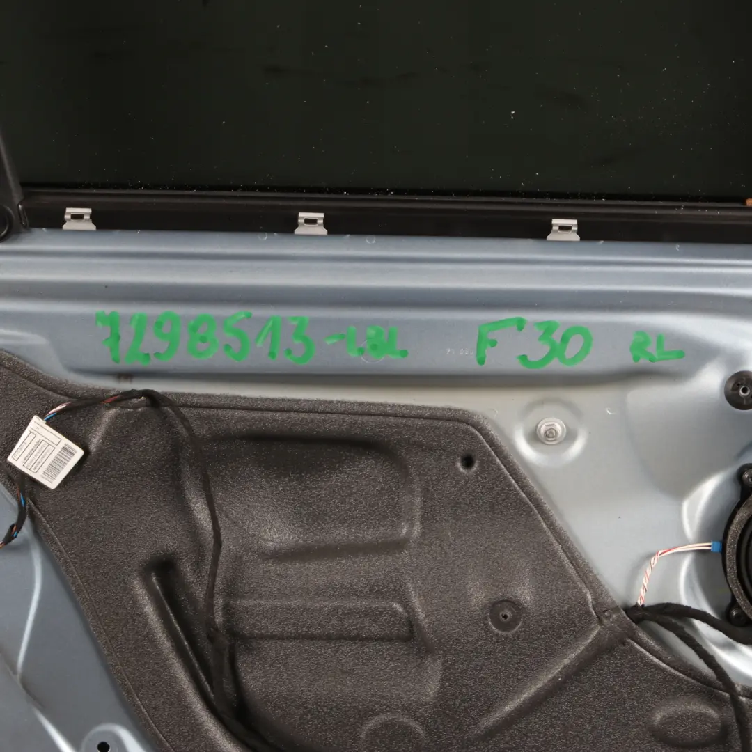 Left Door N/S Saloon Liquid Blue Metallic - B40 to BMW F30 Rear with Part number 7298513 BMW F30 Rear Left Door N/S Saloon Liquid Blue Metallic - B40 - SKU 7298513-LBL - Part number 7298513