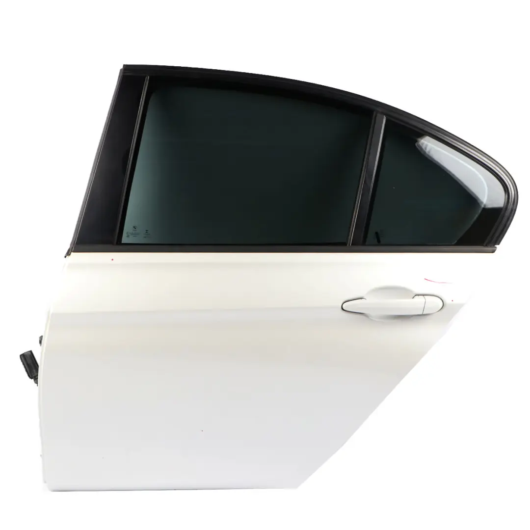 Left Door N/S Mineralweiss Mineral White - A96 to BMW F30 Rear with Part number 7298513 BMW F30 Rear Left Door N/S Mineralweiss Mineral White - A96 - SKU 7298513-MW - Part number 7298513